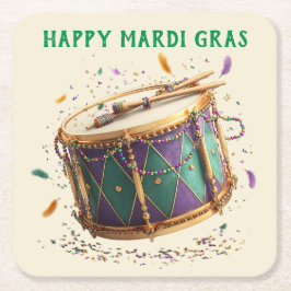 Mardi Gras Feestelijke Trommel Kartonnen Onderzetters