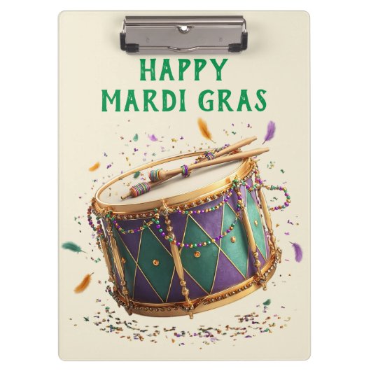 Mardi Gras Feestelijke Trommel Klembord (Voorkant)