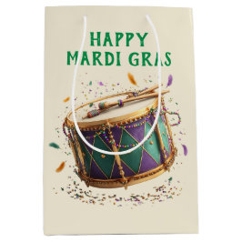 Mardi Gras Feestelijke Trommel Medium Cadeauzakje