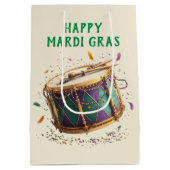 Mardi Gras Feestelijke Trommel Medium Cadeauzakje (Achterkant)