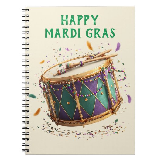 Mardi Gras Feestelijke Trommel Notitieboek (Voorkant)