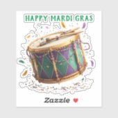 Mardi Gras Feestelijke Trommel Sticker (Vel)