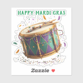 Mardi Gras Feestelijke Trommel Sticker