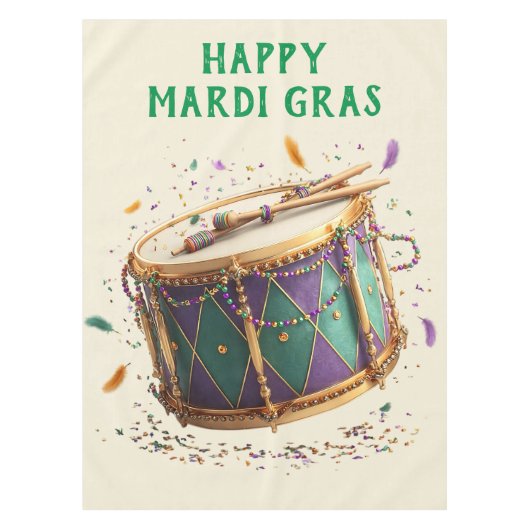 Mardi Gras Feestelijke Trommel Tafelkleed (Voorkant)
