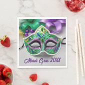 Mardi Gras Feestmasker en kralen Servet (Insitu)