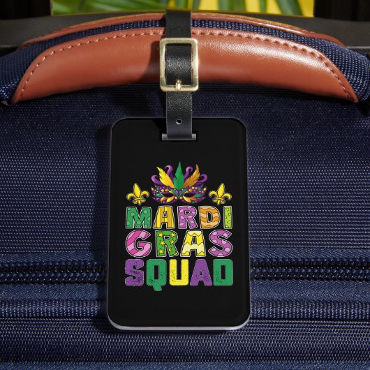 Mardi Gras-feestteam Grappig Carnavalskostuum Bagagelabel (Voorkant Insitu 2)