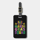 Mardi Gras-feestteam Grappig Carnavalskostuum Bagagelabel (Voorkant verticaal)