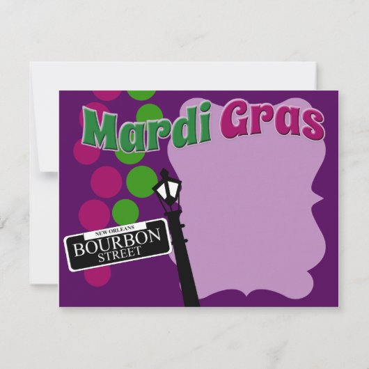 Mardi Gras Feesttijd Kaart (Achterkant)