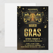Mardi Gras-feestuitnodiging Kaart (Voorkant / Achterkant)