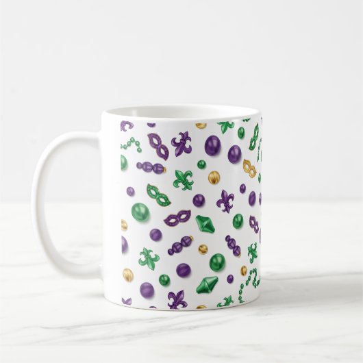 Mardi Gras Festief Patroon Mok (Links)