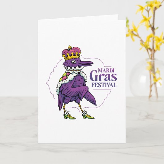 Mardi gras festival kaart (Gele Bloem)