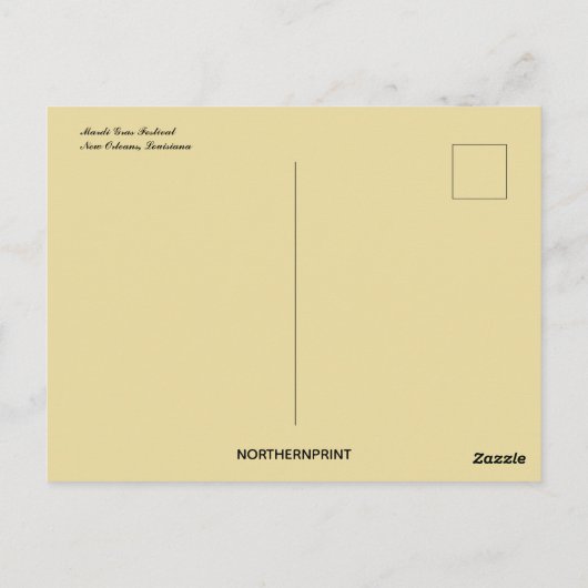 Mardi Gras Festival New Orleans Louisiana Briefkaart (Achterkant)