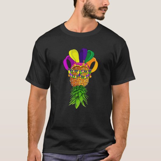 Mardi Gras Festival Party Funny Pineapple Jester T-shirt (Voorkant)