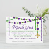 Mardi Gras Festive Carnival Invitation Kaart (Staand voorkant)