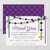 Mardi Gras Festive Carnival Invitation Kaart (Voorkant / Achterkant)