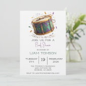 Mardi Gras Festive Drum Brial Shower Kaart (Staand voorkant)