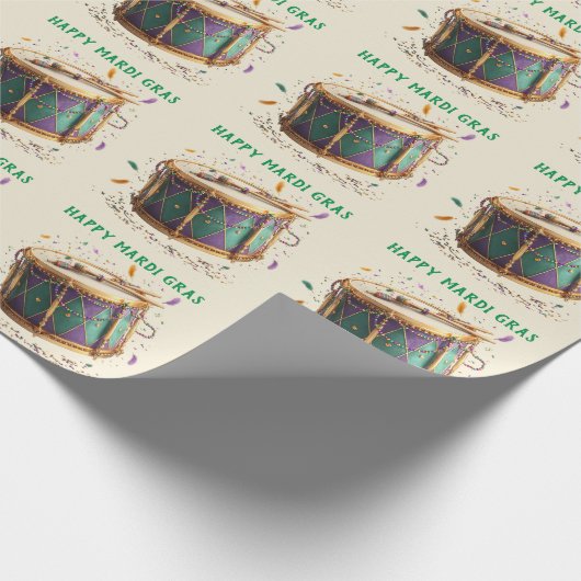Mardi Gras Festive Drum Cadeaupapier (Hoek)