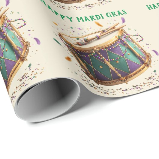 Mardi Gras Festive Drum Cadeaupapier (Rol Hoek)
