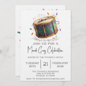Mardi Gras Festive Drum Celebration Kaart (Voorkant / Achterkant)