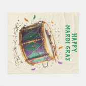 Mardi Gras Festive Drum Fleece Deken (Voorkant (Horizontaal))