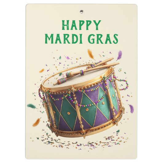 Mardi Gras Festive Drum Klembord (Achterkant)