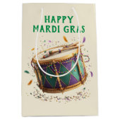 Mardi Gras Festive Drum Medium Cadeauzakje (Voorkant)