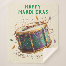Mardi Gras Festive Drum Sherpa Deken