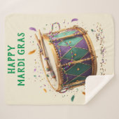 Mardi Gras Festive Drum Sherpa Deken (Voorkant (horizontaal))