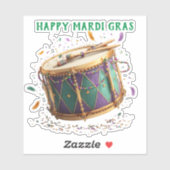 Mardi Gras Festive Drum Sticker (Vel)