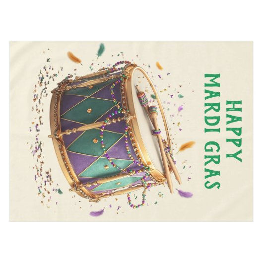 Mardi Gras Festive Drum Tafelkleed (Voorkant (Horizontaal))