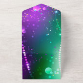 Mardi Gras Festive Paarse Achtergrond All In One Uitnodiging (Buitenkant)