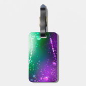 Mardi Gras Festive Paarse Achtergrond Bagagelabel (Achterkant verticaal)