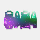 Mardi Gras Festive Paarse Achtergrond Bedankdoosjes (Uitgevouwen)