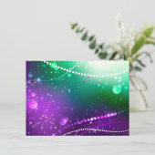 Mardi Gras Festive Paarse Achtergrond Bedankkaart (Staand voorkant)