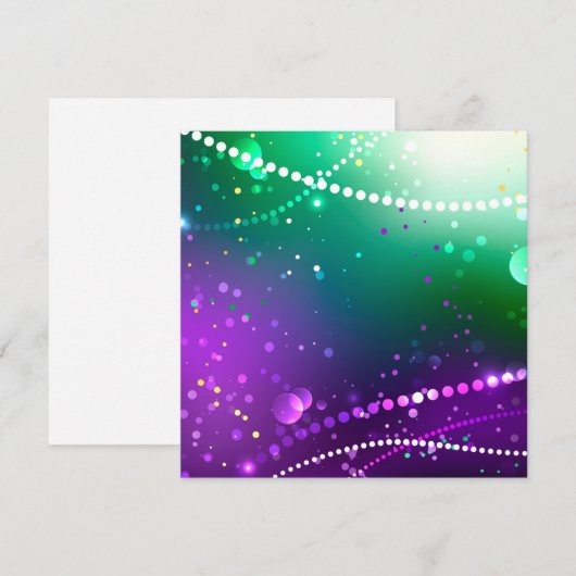 Mardi Gras Festive Paarse Achtergrond Bedankkaart (Voorkant / Achterkant)