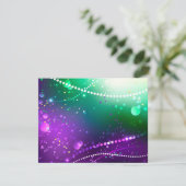 Mardi Gras Festive Paarse Achtergrond Bedankkaart (Staand voorkant)