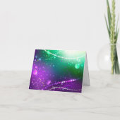 Mardi Gras Festive Paarse Achtergrond Bedankkaart (Achterkant)