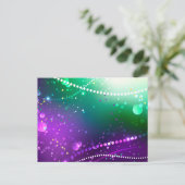 Mardi Gras Festive Paarse Achtergrond Briefkaart (Staand voorkant)