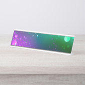 Mardi Gras Festive Paarse Achtergrond Bureau Naambordje (Voorkant)