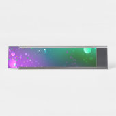 Mardi Gras Festive Paarse Achtergrond Bureau Naambordje (Voorkant)