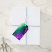 Mardi Gras Festive Paarse Achtergrond Cadeaulabel (Met Touw)