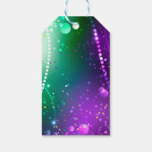 Mardi Gras Festive Paarse Achtergrond Cadeaulabel (Achterkant)