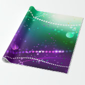 Mardi Gras Festive Paarse Achtergrond Cadeaupapier (Uitgerold)