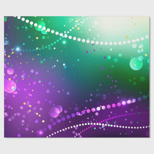 Mardi Gras Festive Paarse Achtergrond Cadeaupapier (Vlak)