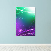 Mardi Gras Festive Paarse Achtergrond Canvas Afdruk (Insitu (Houten vloer))