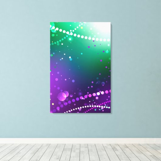 Mardi Gras Festive Paarse Achtergrond Canvas Afdruk (Insitu (Houten vloer))
