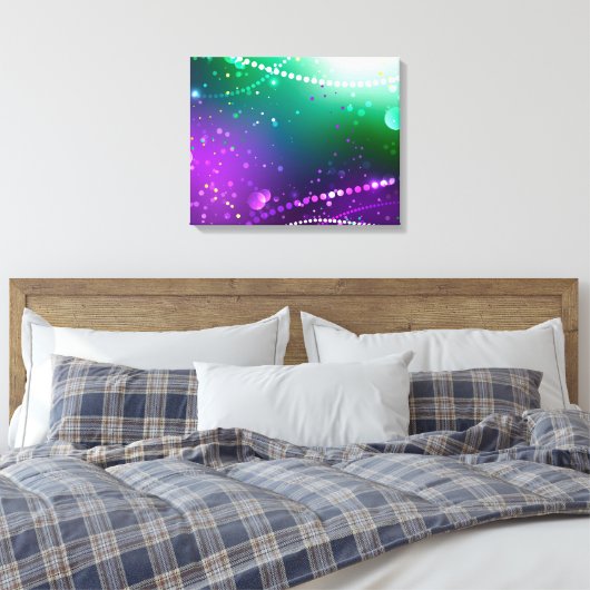 Mardi Gras Festive Paarse Achtergrond Canvas Afdruk (Insitu (Slaapkamer))