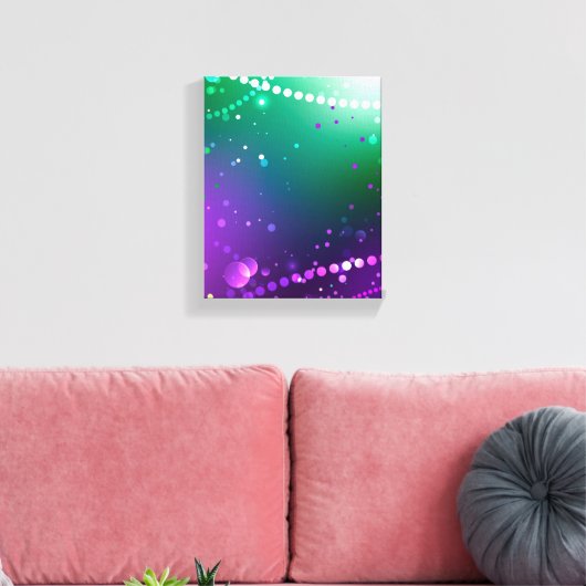 Mardi Gras Festive Paarse Achtergrond Canvas Afdruk (Insitu (Woonkamer))