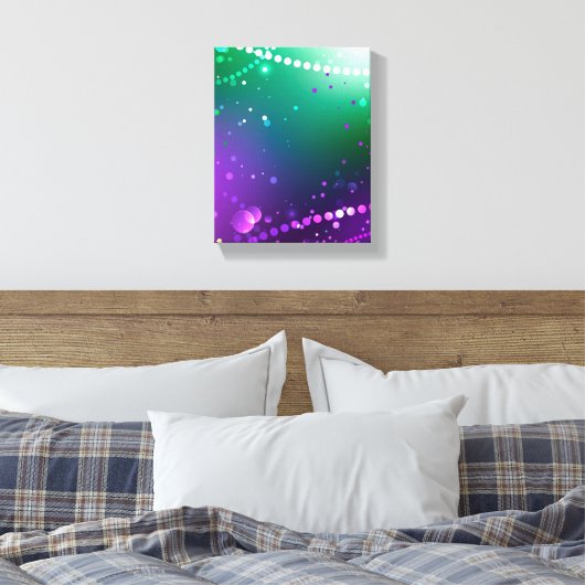 Mardi Gras Festive Paarse Achtergrond Canvas Afdruk (Insitu (Slaapkamer))