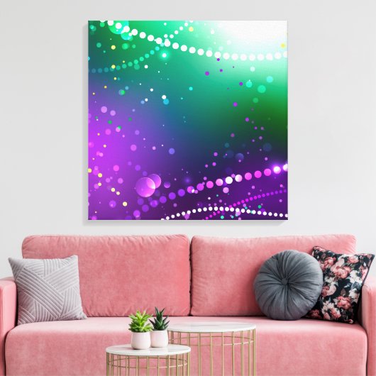 Mardi Gras Festive Paarse Achtergrond Canvas Afdruk (Insitu (Woonkamer))